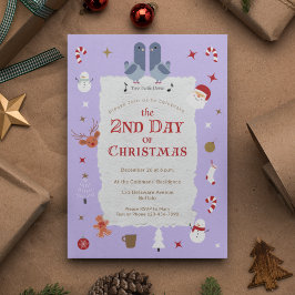 Retro 2:a juldagen Belad jul Party Inbjudningar