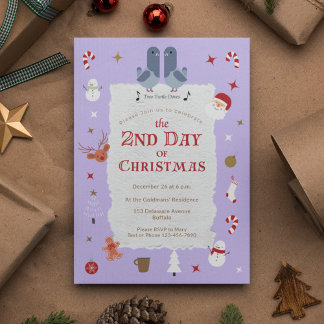 Retro 2:a juldagen Belad jul Party Inbjudningar