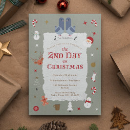 Retro 2:a juldagen Belad jul Party Inbjudningar