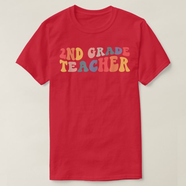 Retro 2:a Klass-läraren Lachen andra Klass tillbak T Shirt (Design framsida)