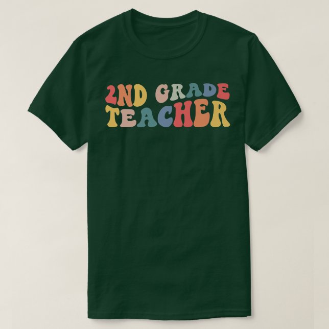 Retro 2:a Klass-läraren Lachen andra Klass tillbak T Shirt (Design framsida)
