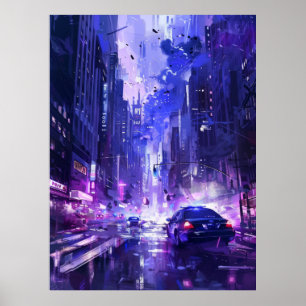 Retro 2D Street Fighter Stil Background Poster