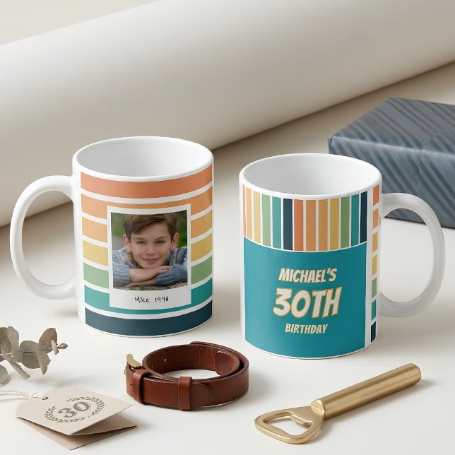 Retro 30-årsfirande för honom Foto Kaffemugg (Skapare uppladdad)