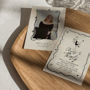 Retro 30:e beställare till 30-foto-Födelsedagsfest Inbjudningar