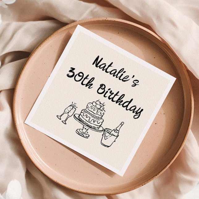 Retro 30:e Hand plockade-Roligten för kummelchampa Pappersservett (Skapare uppladdad)