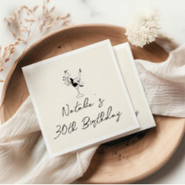 Retro 30:e milstolpen Hand plockade Roligt Birthda Pappersservett