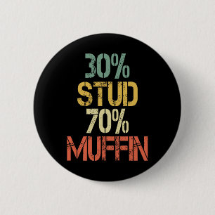 Retro 30 Stud 70 Muffin Sarcasm Pappa Bod Figur Knapp