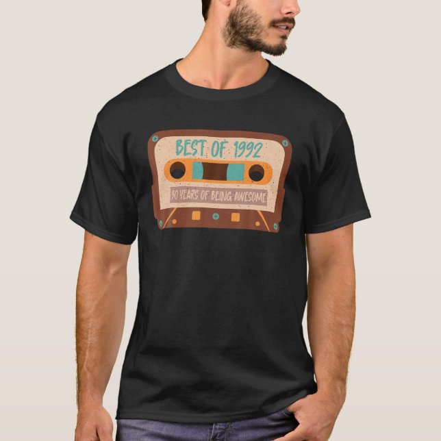 Retro 30års födelsedag t bästa kassettband 1992 t shirt (Framsida)