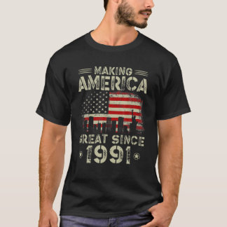 Retro 31a Birthday USA flagga Skapar Amerika Under T Shirt