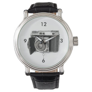 Retro 35 mm filmkamerafotograf Art Teckning Armbandsur
