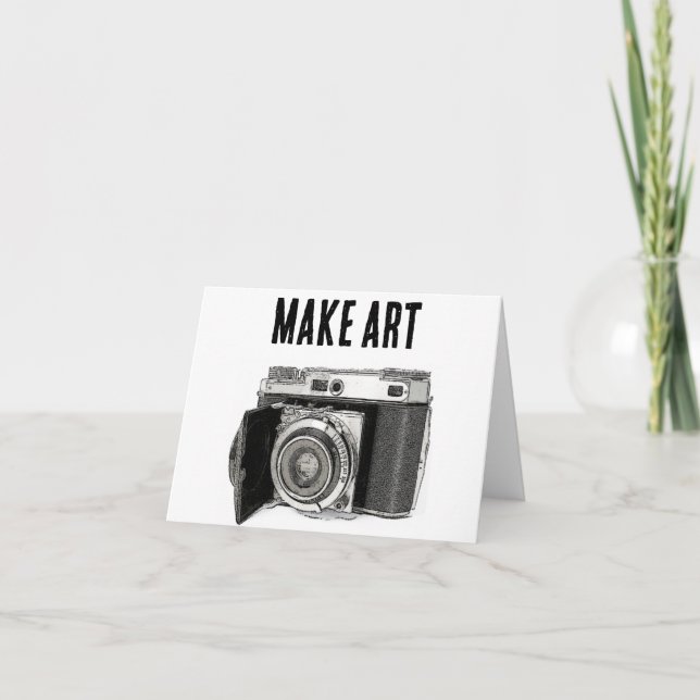 Retro 35 mm filmkamerafotograf Art Teckning Kort (Framsida)
