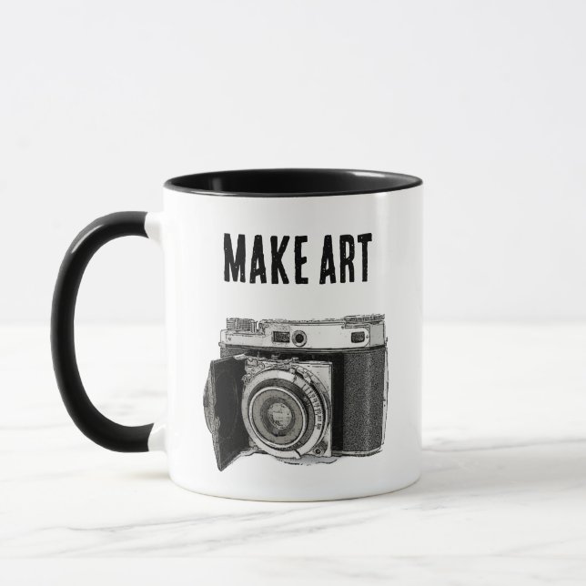 Retro 35 mm filmkamerafotograf Art Teckning Mugg (Vänster)