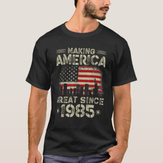 Retro 37:e födelsedagen USA flagga Skapar Amerika  T Shirt