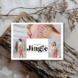 Retro 3 Photo Baby Gravid-meddelande Julkort<br><div class="desc">dina glatta nyheter med en liten charm med hjälp av vårt meddelande om Graviden för fotboll. Det här snygga kortet har ett personligt foto som är perfekt utformat för att visa din växande familj. Utformningen innehåller festive inslag som Julgranar, snöflingor eller helgdag accents, tillsammans med ett hjärtslitande budskap som avslöjar...</div>