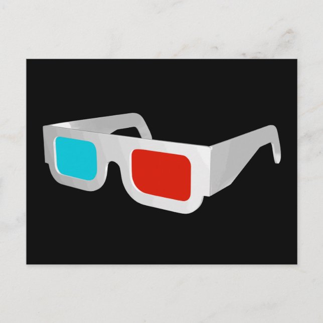 Retro 3D-glasögon Grafik Vykort (Framsida)