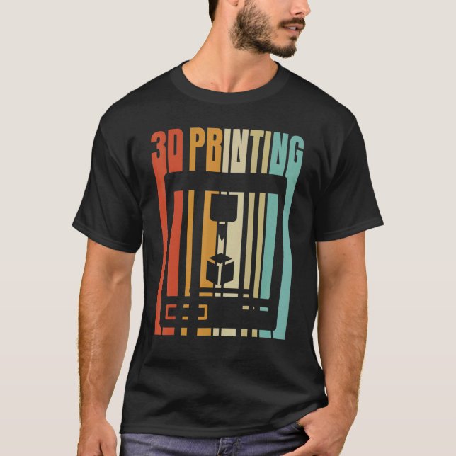Retro 3d-utskrift 3d-skrivare t shirt (Framsida)