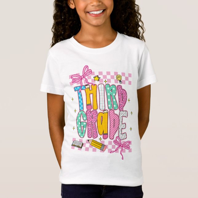 Retro 3rd Grade  T Shirt (Framsida)