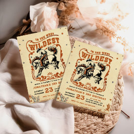 Retro 3rd Rodeo Western Cowboy Birthday Inbjudningar