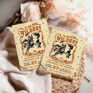 Retro 3rd Rodeo Western Cowboy Birthday Inbjudningar