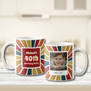 Retro 40-års födelsedags pojke foto kaffemugg
