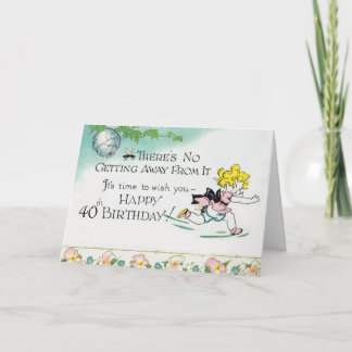 Retro 40:e födelsedagen kort