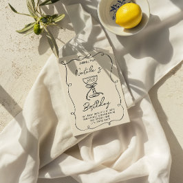 Retro 40:e Hand plockade Bow Champagne Glass Birth Inbjudningar