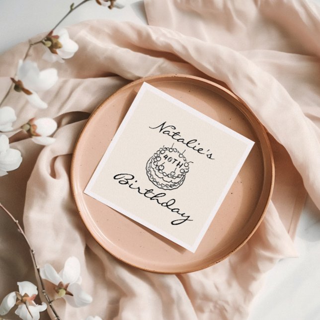 Retro 40:e Hand plockade-kummeldagen 40 Roligtars  Pappersservett (Skapare uppladdad)