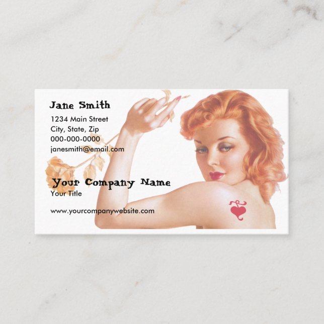 Retro 40-talkärlek visitkort (Framsida)