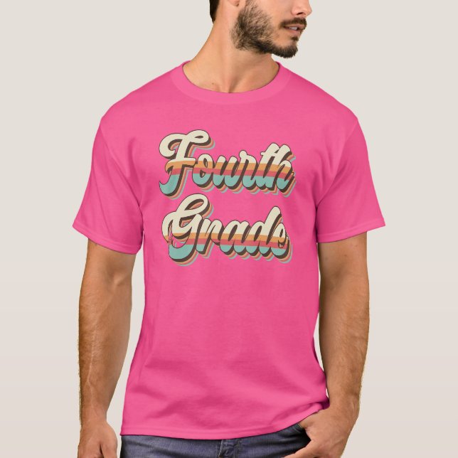 Retro 4:e fjärde Klass-lärarinnan tillbaka till T Shirt (Framsida)
