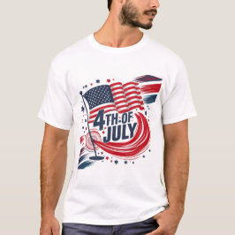 Retro 4:e juli amerikanska Flagga Patriotic Design T Shirt