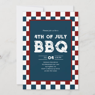 Retro 4:e juli BBQ-fest Rutat Inbjudningar