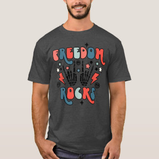 Retro 4:e juli Freedom Sten Skeleton 4:e T Shirt