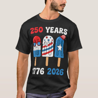 Retro 4:e juli-glass 1776 2026 Patriotisk T Shirt
