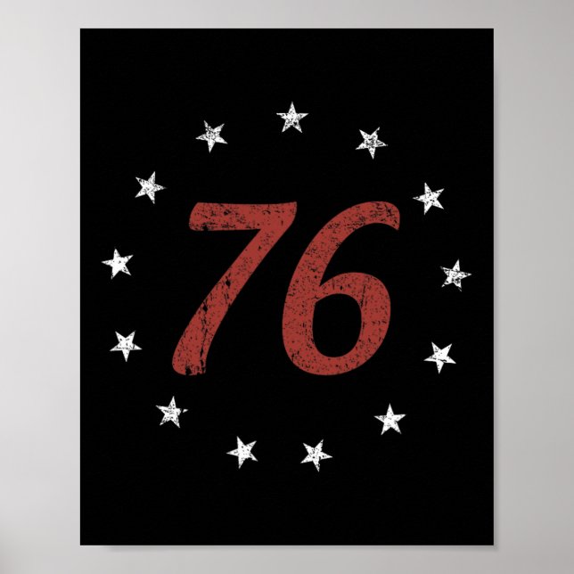 Retro 4:e juli Independence day, andan 76 Poster (Framsidan)