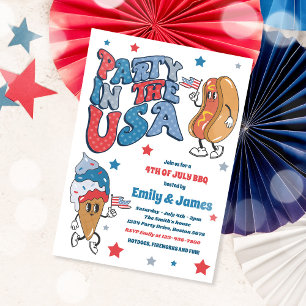 Retro 4:e juli Party i USA BBQ Party Inbjudningar