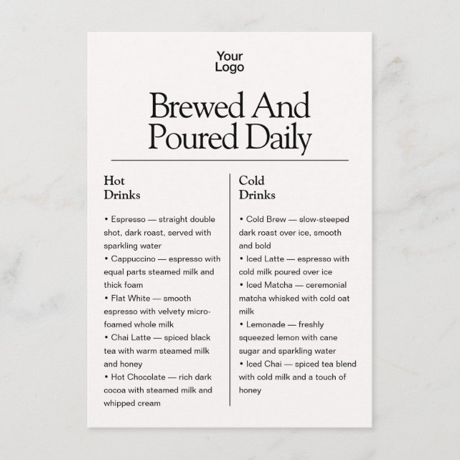 Retro 4 List Logo White Ivory Business Menu Meny (Framsida)