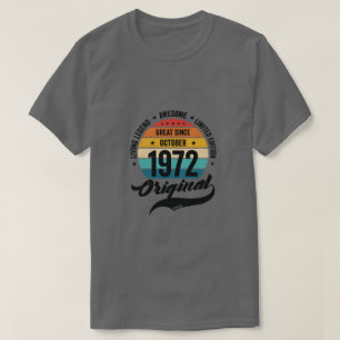 Retro 50 år oktober 1972 Vintage på födelsedagen T Shirt