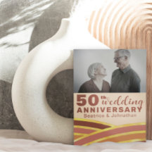 Retro 50-årsdagen för Bröllop-fotot, svart och Gul
