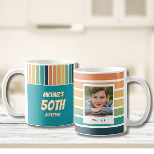 Retro 50-årsfirande för honom Foto Kaffemugg