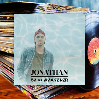 Retro 50:e födelsedagsalbumhölje 90:s musik inbjudningar