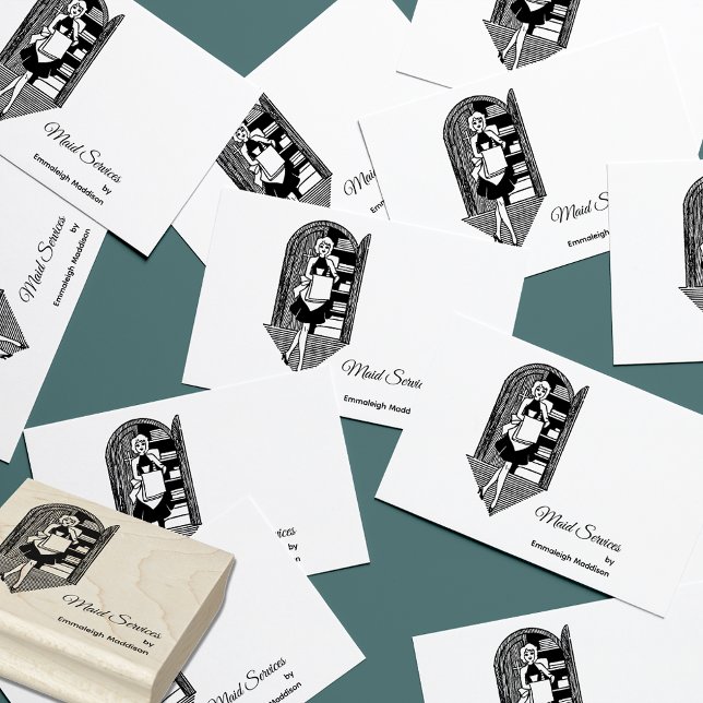 Retro 50:s Dam-Städning tjänster Stämpel (Skapare uppladdad)