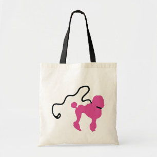 Retro 50:s Felt Rosa Pudel & Leash Tygkasse