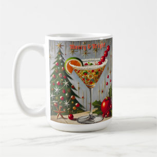Retro 50-tal Merry Bright Julgodis Cocktail Kaffemugg
