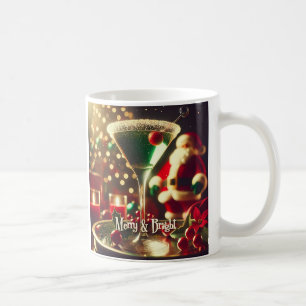 Retro 50-tal Santa jul Grön Martini Kaffemugg