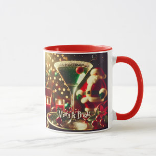 Retro 50-tal Santa julgrön Martini Mugg