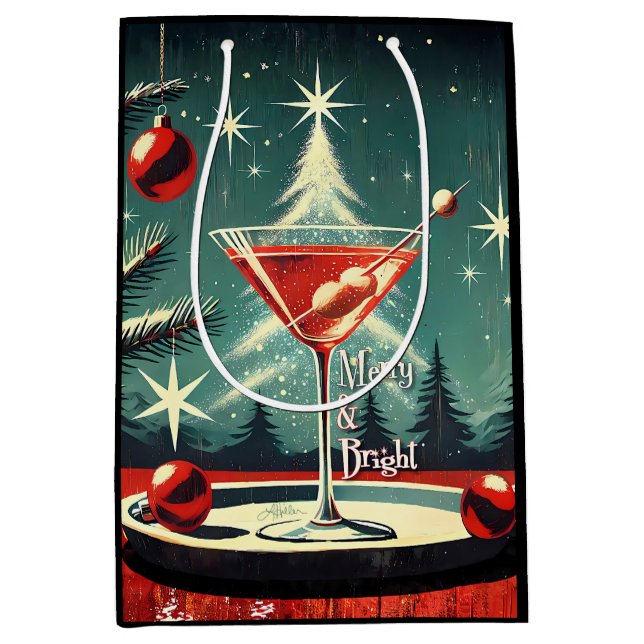 Retro 50-tal Snöflinga Julgran Martini (Framsidan)