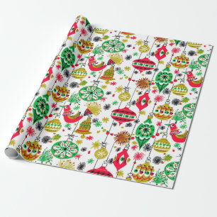 Retro 50-talets juldesign presentpapper