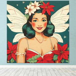Retro 50-talets Tropical jul Pin-Up Starlet Canvastryck