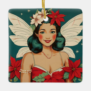 Retro 50-talets Tropical jul Pin-Up Starlet Julgransprydnad Keramik