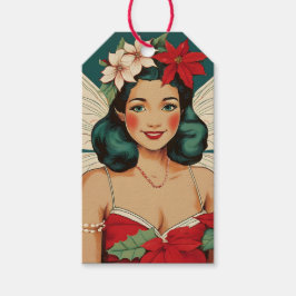 Retro 50-talets Tropical jul Pin-Up Starlet Presentetikett